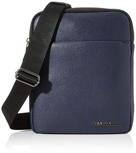 Calvin Klein - Ck Bombe' Flat Crossover, Shoppers y bolsos de hombro Hombre, Azul (Blackwhite Navy), 1x1x1 cm (W x H L)