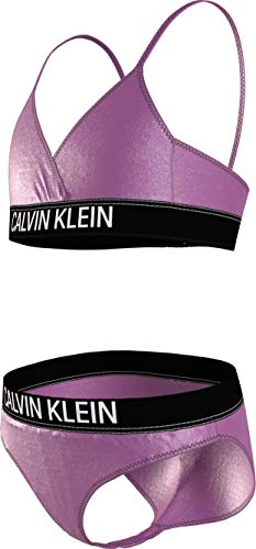 Calvin Klein Crossover Triangle Bikini Set Salida de Bao, Summer Fuchsia, 14-16 Jahre para Niñas