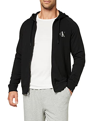 Calvin Klein Full Zip Hoodie Sudadera con Capucha, Black, M para Hombre