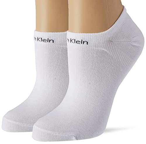 Calvin Klein Gripper Women's Liner Socks 2 Pack Zapatillas, Blanco, Talla única para Mujer