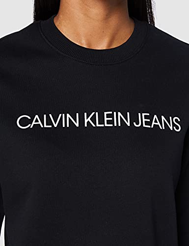 Calvin Klein Jeans Institutional Core Logo Cn, Sudadera para Mujer, Negro (Ck Black), XS