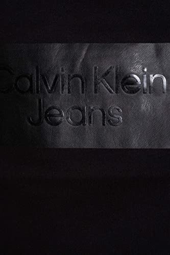 Calvin Klein Jeans - Sudadera de hombre con cuello redondo con logotipo brillante - Talla S