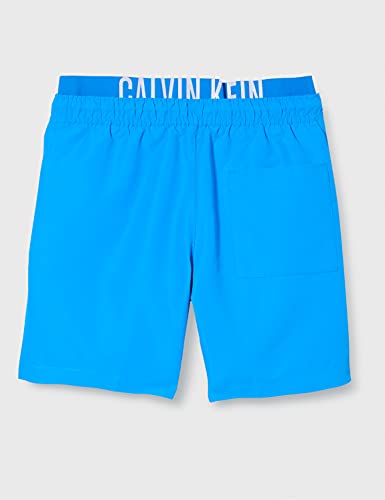 Calvin Klein Medium Double WB Bañador para Hombre, Electric Blue Lemonade, 8-10 Jahre para Niños