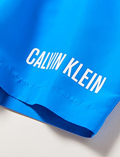 Calvin Klein Medium Double WB Bañador para Hombre, Electric Blue Lemonade, 8-10 Jahre para Niños