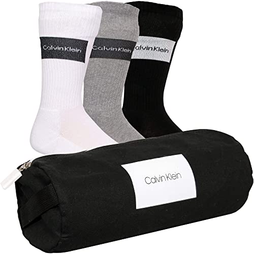 Calvin Klein Men Crew 3p Travel Bag Martin Calcetines, Gris, Talla única para Hombre