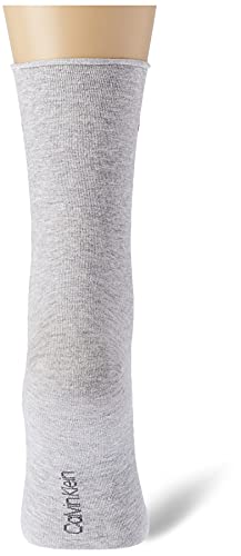 Calvin Klein Roll Top Women's Crew Socks-Calcetines para Mujer (3 Unidades) clásicos, Color Rosa, Talla única