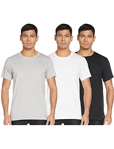 Calvin Klein S/S Crew Neck 3PK, Camiseta para Hombre, Negro (Black/White/Grey Heather), XL