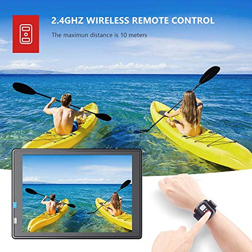 Cámara Deportiva 4K Wi-Fi 20MP (Cámara de Accion Acuatica de 40M con Control Remoto y Micrófono Externo Funciones EIS Anti-Vibración y Slow Motion)