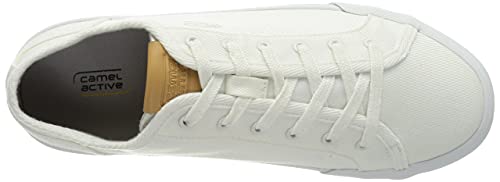 camel active Quill Sneaker, Zapatillas Mujer, Blanco, 42 EU