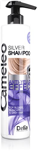 Cameleo Silver Shampoo with Anti-Yellow Effect for Blond, Bleached & Gray Hair - 250ml by Delia Cosmetics