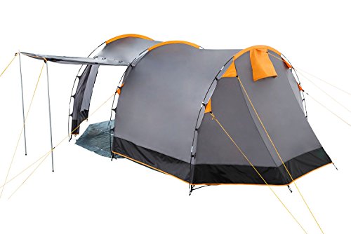 CampFeuer Tienda de Campaña Familiar Super+ I 4 Personas I Columna de Agua 3.000 mm I Impermeable I Ultraligera (Gris)