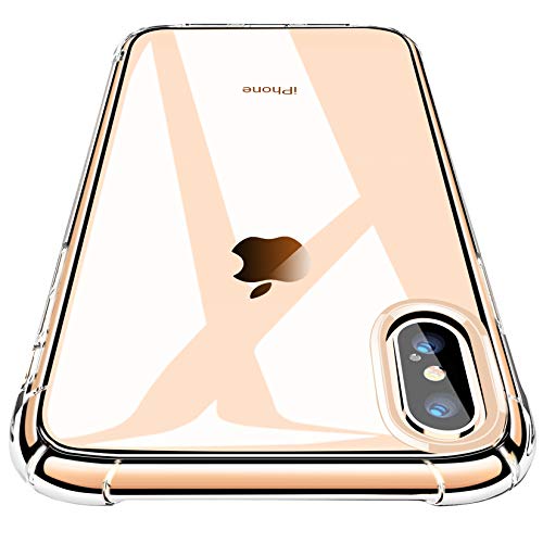 CANSHN Funda iPhone XS MAX, Carcasa Protectora Antigolpes Transparente con Parachoques de TPU Suave Flexible [Slim Delgada] Anti-Choques Compatible para Apple iPhone XS MAX 6,5” - Transparente