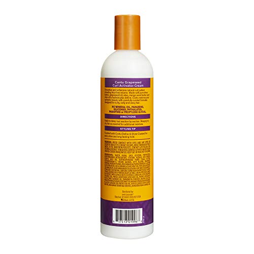 Cantu Crema activadora de rizos de semilla de uva, 12 onzas