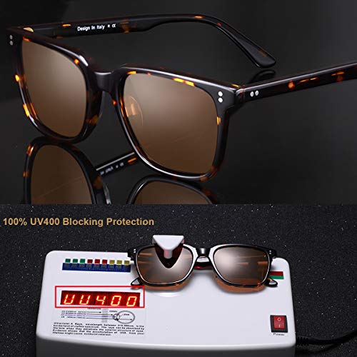 Carfia Gafas de Sol Polarizadas para Mujer y Hombre UV400 Marco de Acetato Moda Retro Adecuado para Conducir al aire Libre