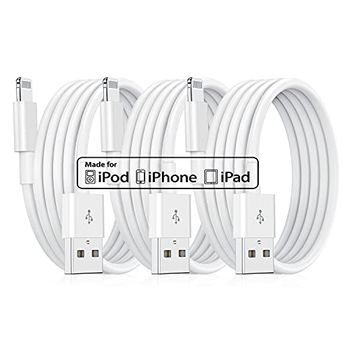 Cargador iPhone Cable iPhone Apple, [MFi Certificado] 3Pack 2M Cable Lightning Original, Carga Rápida Cargador iPhone Largo para iPhone 13/13 Pro/13 mini/12/11/11 Pro/X/XS/XR/8/8 Plus/7/6s/5/SE/iPad