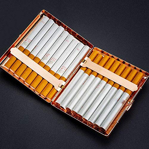 CBERADA Moda Caja de Cigarrillo Femenina Proceso de Relieve Moderno Ultrafino portátil Portátil Flip 16 Caja de Cigarrillo ordinaria (Color : Silver)
