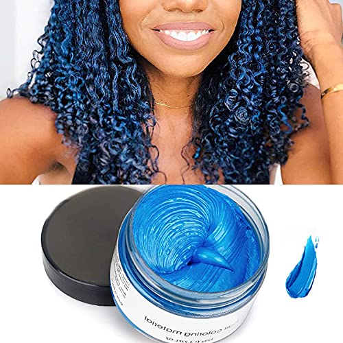 CColor Cabello Cera Tinte Instantáneo para Cabello Lodo Cabello Desechable Crema para Peinado Natural Modelado Temporal Pomada Arcilla Azul
