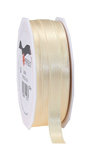 C.E, pattberg präsent 10 mm 25 m de cinta de raso de doble cara, crema