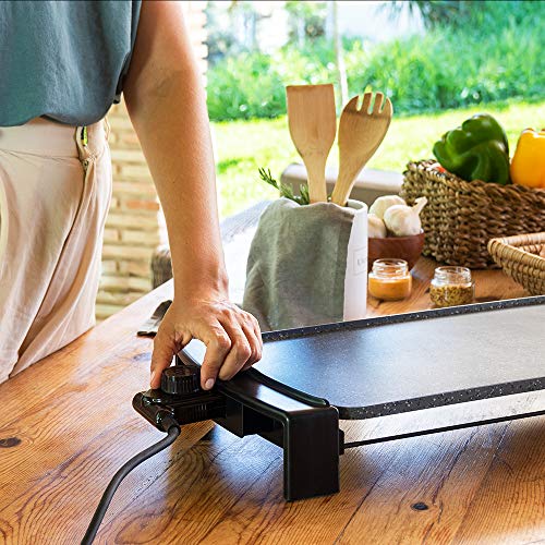 Cecotec Plancha eléctrica Tasty &Grill 3000 RockWater. 2600 W, Revestimiento de Riedra RockStone, Resistencia en Forma de E, Termostato Ajustable, Piezas Aptas para lavavajillas