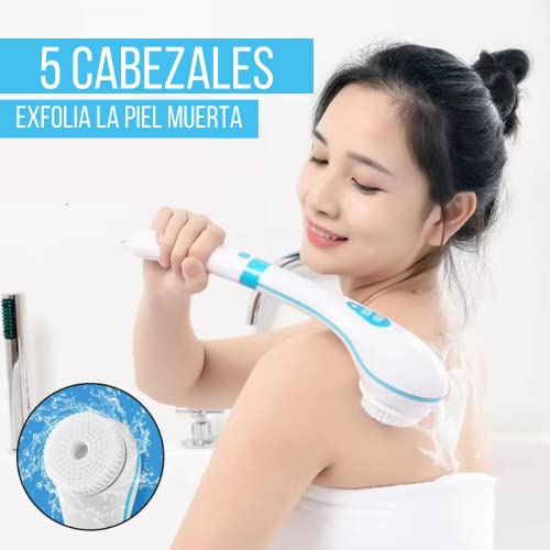 Cepillo corporal 5 en 1 eléctrico Relax Spa en casa masaje en la ducha hombre y mujer con 5 cabezales