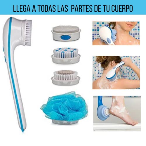 Cepillo corporal 5 en 1 eléctrico Relax Spa en casa masaje en la ducha hombre y mujer con 5 cabezales