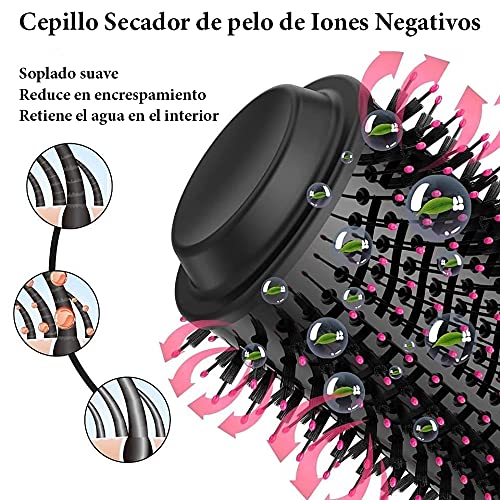 Cepillo de Aire Caliente, Secador Alisador de Pelo De Aire Caliente, 3 intensidades, Peine de Aire Caliente para Todos Los Tipos de Cabello