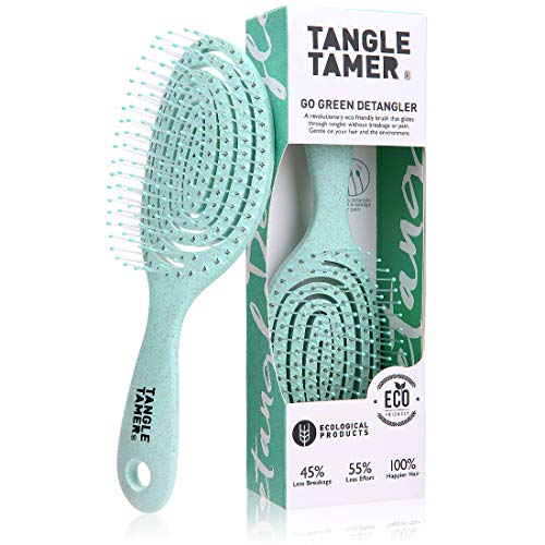 Cepillo desenredante - Cepillo para pelo con crin suave, apto para cepillos para niños para todo tipo de cabello (verde)