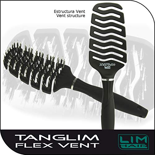 Cepillo LIM HAIR TANGLIM FLEX VENT: Estructura flexible y ventilada. Púas NATURAL 100 % + pin nylon. estimula cuero cabelludo, desenreda, da brillo al cabello
