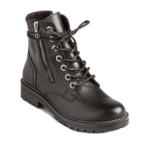 CHACAL Shoes – Botines Negro para Mujer de Piel con cordón y Cremallera para un Calzado fácil – Talla EU 40