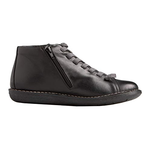 CHACAL Shoes – Botines Negros para Hombre de Piel con cordón elástico y Cremallera para un Calzado fácil – Talla EU 40