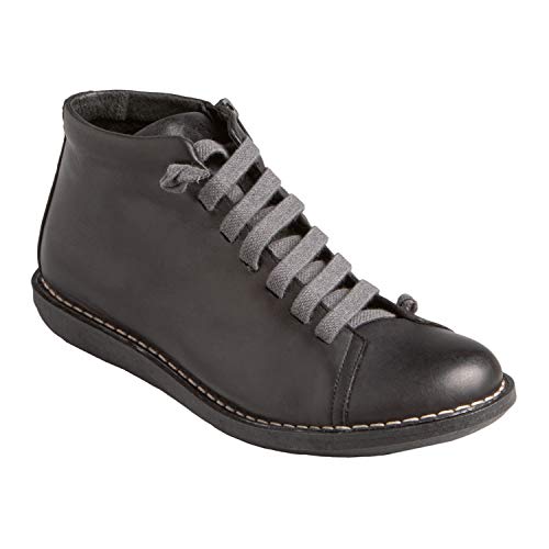 CHACAL Shoes – Botines Negros para Hombre de Piel con cordón elástico y Cremallera para un Calzado fácil – Talla EU 40