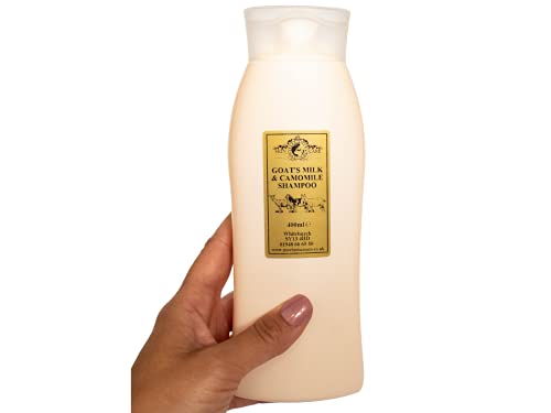 Champú de leche de cabra y manzanilla de 400 ml para eczema psoriasis, piel seca, dermatitis rosácea, fabricado en el Reino Unido por Elegance Natural Skin Care