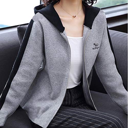 Chaqueta Mujer Hollister,Abrigos Mujer Invierno Manga Larga Patchwork Trajes con Capucha Cremallera Casual Sport Coat Sudadera con Capucha Superior Chaquetas Deportivas