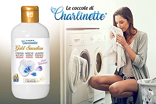 Charlinette Perfume higienizante para el Lavado in lavadora ultra Concentrado Aceite Esencial de Orquídea Silvestre con Microcápsulas de larga duración Perfumador para la Ropa Professional 50 lavados