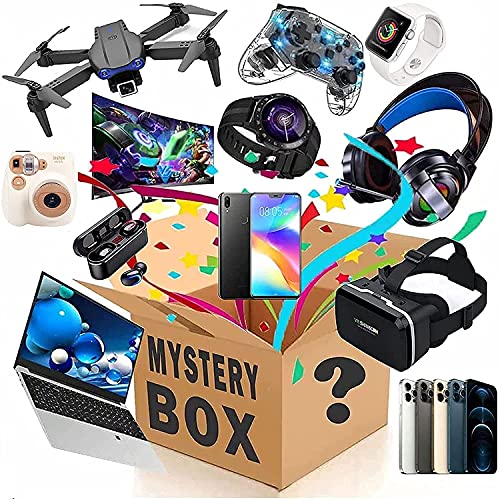 Ckssyao Caja misteriosa Mystery Box Electronic Product Surprise Surprise Box Box Heartbeat Game Smart Watch Teléfono Altavoz Computadora Bluetooth Auriculares Cámara Gamepad Cumpleaños Regalo aleatori