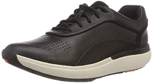 Clarks Un Cruise Lace, Zapatos de Cordones Derby Mujer, Negro (Black Leather), 38 EU