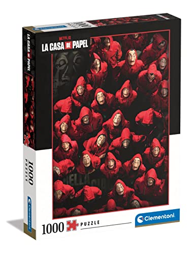 Clementoni Casa de Papel/Money Heist-1000 Made in Italy 1000 Piezas TV, Netflix, diseño de Puzzle de la película Famosas, diversión para Adultos, Multicolor, Medium (39654)