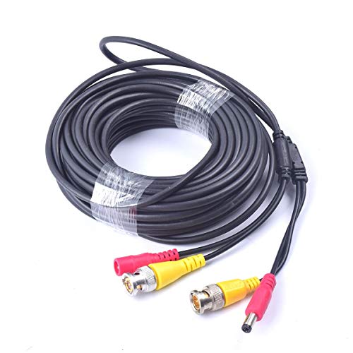 Cocar 65FT 20M All-in-One BNC Vídeo Extensión Cable con Conector CC Alimentación para Cámaras de Seguridad Inicio de Vigilancia CCTV Circuito Cerrado de TV del Sistema