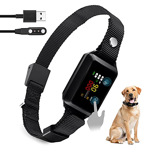 Collar Antiladridos - Collar Inteligente para Detener Ladridos, con Pantalla Táctil Vibración de Sonido, para Adiestramiento de Perros Impermeables para Perros Pequeños, Medianos y Grandes