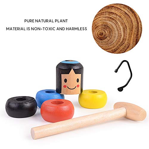 Colmanda 2 Piezas Juguete Mágico de Hombre Wooden Man Daruma Stage Magic Props Halloween Magic Tricks Estilo Japonés Inmortal Marioneta para Niños y Adultos