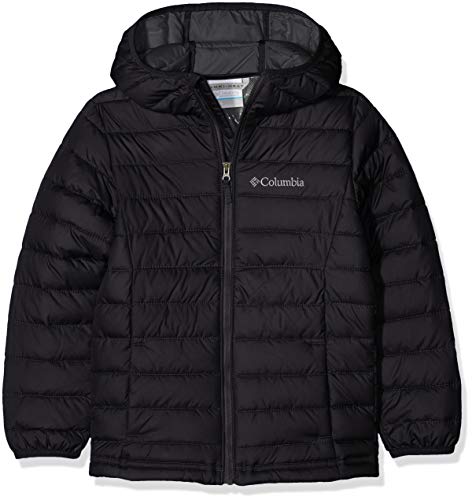 Columbia Powder Lite Boys Hooded , Chaqueta con capucha Niños, Negro (BLACK), L