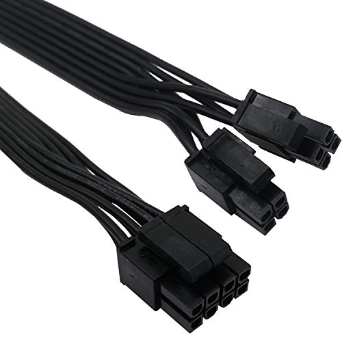 COMeap CPU 8 Pines Macho a CPU 8 Pines (4 + 4 Desmontables) Macho EPS-12V Cable Adaptador de alimentación de Placa Base para Fuente de alimentación Modular Corsair de 25 Pulgadas (63 cm)