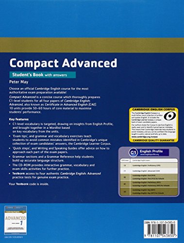 Compact Advanced Student's Book with Answers with CD-ROM with Testbank