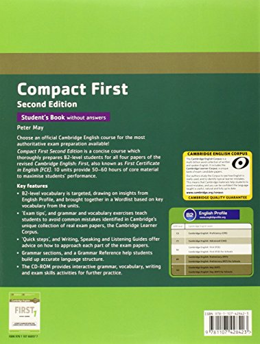 Compact First Student's Book without Answers with CD-ROM Second Edition: Poziom B2