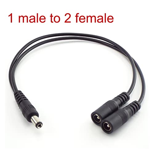 Conector 5.5mm 2.1mm 1 hembra a 2 varones masculinos corriente continua Cable de extensión del conector del divisor de alimentación for CCTV LED Adaptador de suministro de luz de tira Durable y versát