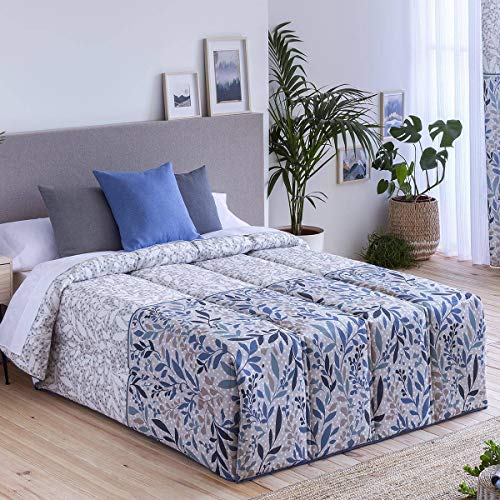 Confecciones Paula - Edredón conforter Roses - Cama 135Cm - Color Azul