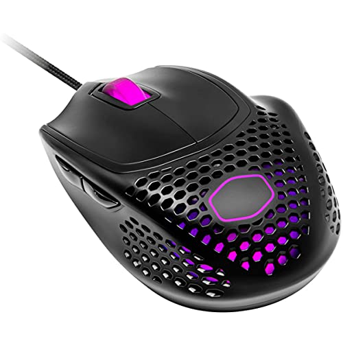 Cooler Master MM720 RGB-LED Ratón Gaming con Cable Sujeción Garra, Carcasa ligera 49 g, Sensor Óptico 16000 DPI, Conmutadores 70 Millones Clic, Pies PTFE Suave Desplazamiento, Negro Mate