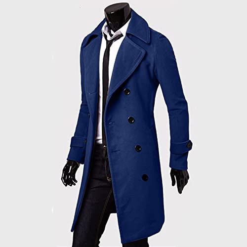 COOTHING Mens Trench Coats Fashion Casual Double Breasted Top Pea Coat Long Cardigans Winter Coats Overcoats