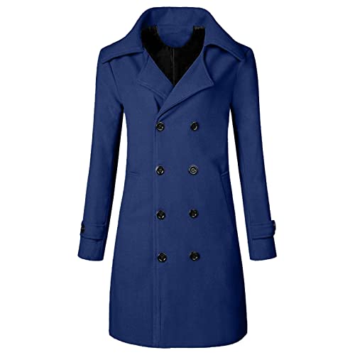 COOTHING Mens Trench Coats Fashion Casual Double Breasted Top Pea Coat Long Cardigans Winter Coats Overcoats