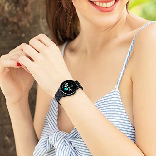 Correa Reloj 22mm Orejeta Correa Milanesa Reloj de Acero Inoxidable Correa Malla Reloj Magnética Reemplazo de la Banda de Reloj de Pulsera de Acero Inoxidable para Hombres Mujeres(Negro, 22mm)